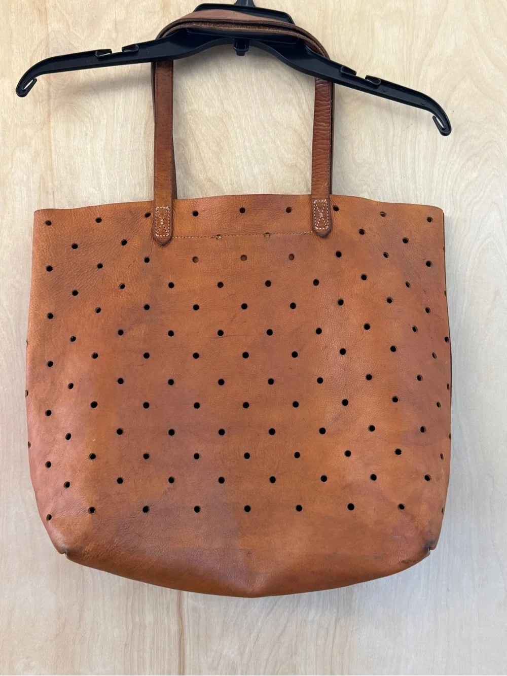 Madewell Perforated Leather Signature Tote – Rich Patina & Character